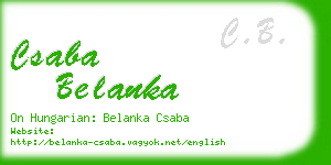 csaba belanka business card